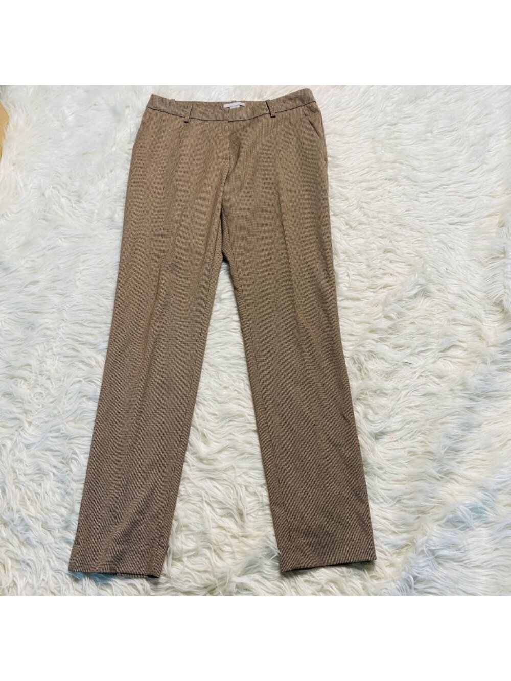 HM Pant Womens 6 Checked Plaid Brown Dress Pants Straight Career Collegiate Prep